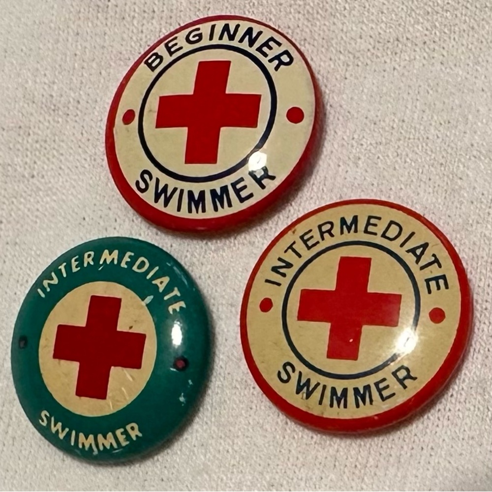 ARC American Red Cross swim class pins vintage 1960’s 70’s beginner intermediate